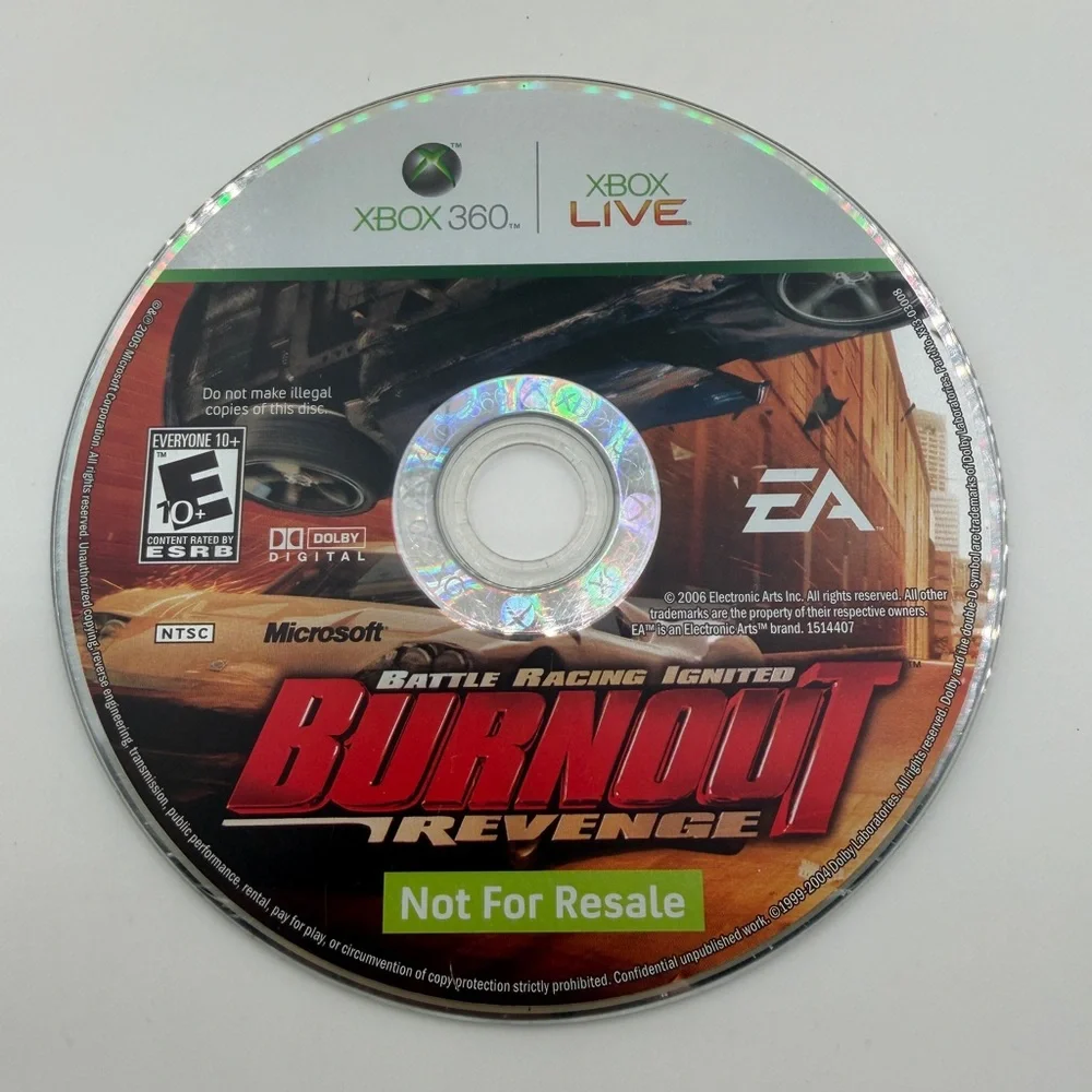 Microsoft Burnout Revenge Xbox 360 Disc - Red and Black